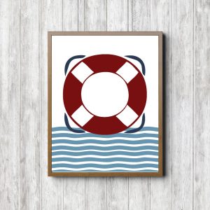 Blue & Red Life Boat Printable