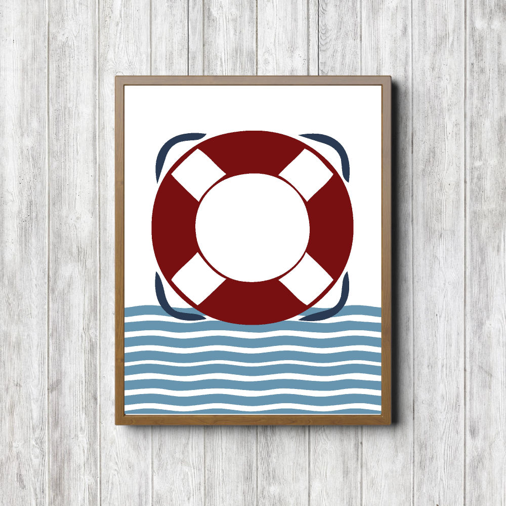 Blue & Red Life Boat Printable