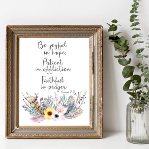 Romans 12:12 Floral Scripture Printable