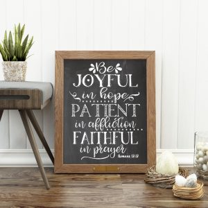 Romans 12:12 Chalkboard Scripture Printable