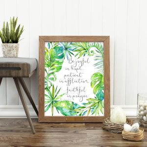 Romans 12:12 Tropical Scripture Printable