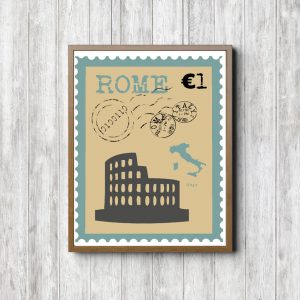 Beige Rome Printable Postage Stamp