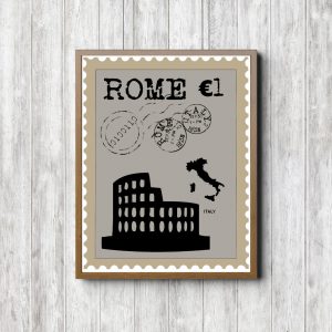 Gray Rome Printable Postage Stamp