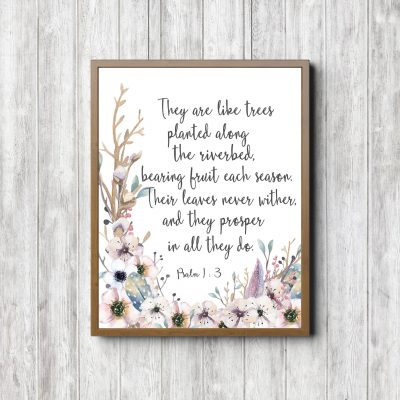 Psalm 1:3 Floral Scripture Printable