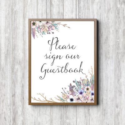 Guestbook Rustic Wedding Sign