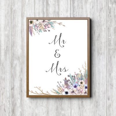 Mr & Mrs Rustic Wedding Sign