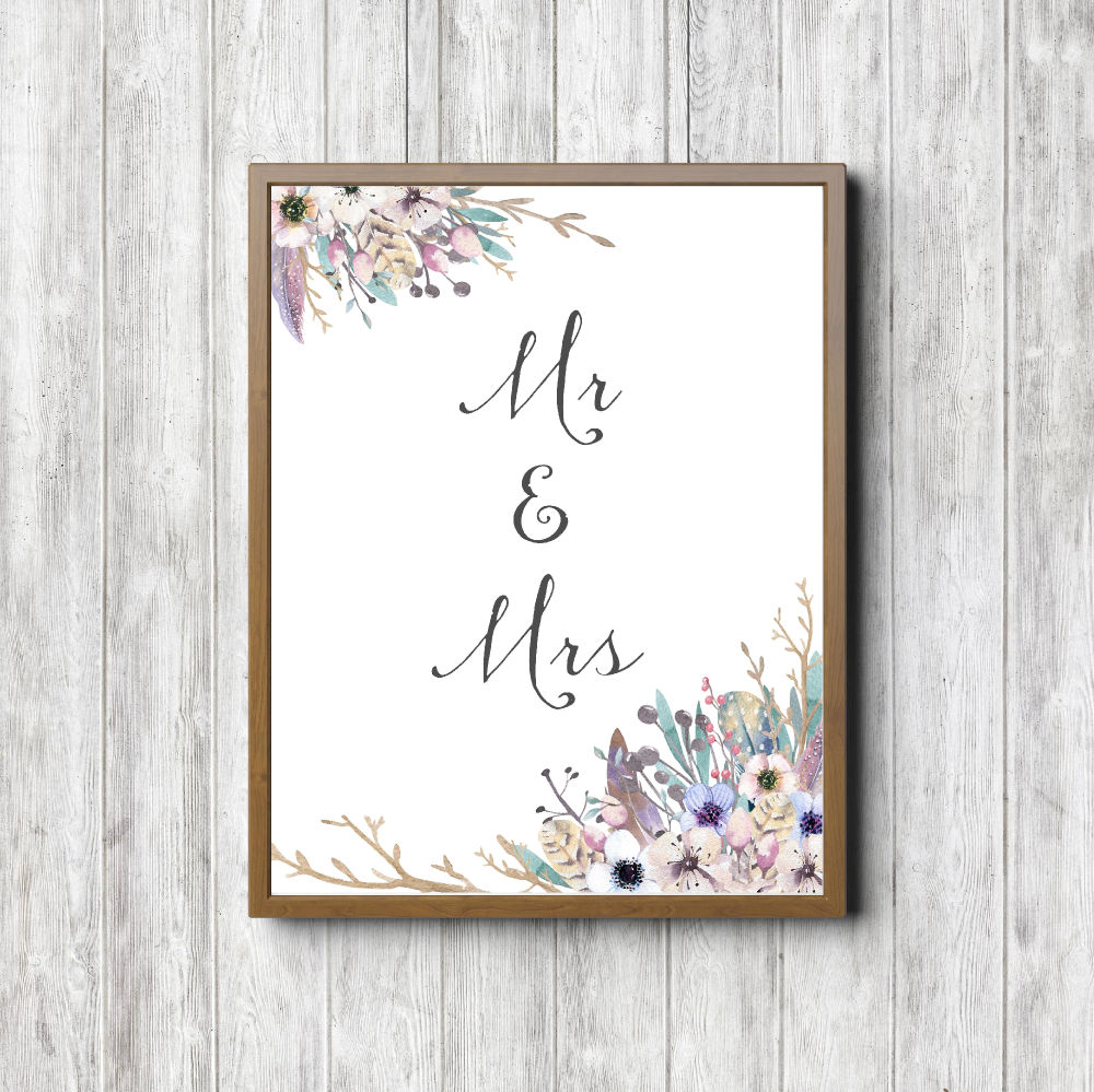 Mr & Mrs Rustic Wedding Sign
