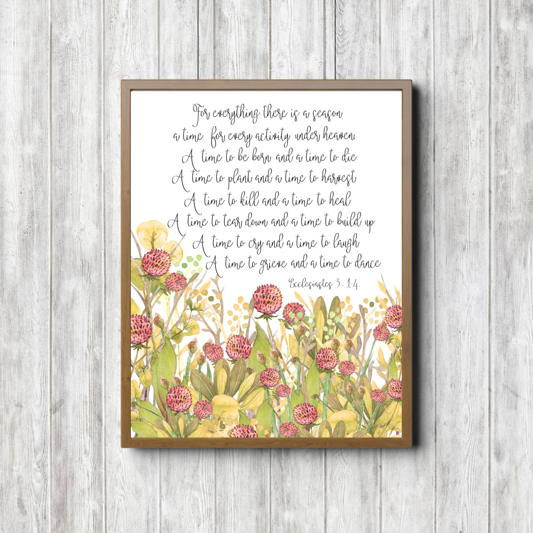 Ecclesiastes 3:14 Rustic Floral Printable