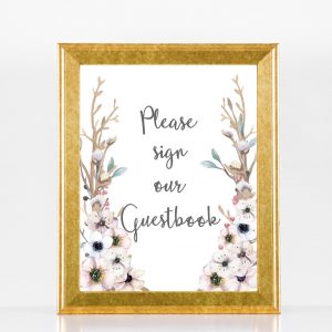 Guestbook Spring Wedding Sign