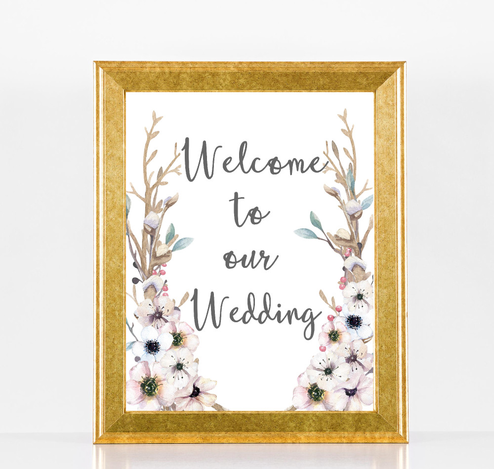 Welcome Spring Wedding Sign