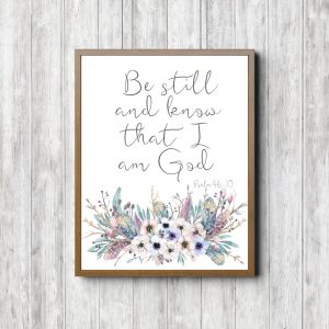 Psalm 46:10 Rustic Bouquet Scripture Printable