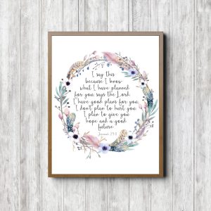 Jeremiah 29:11 Feather Wreath Scripture