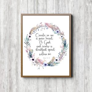 Psalm 51:10 Rustic Wreath Printable