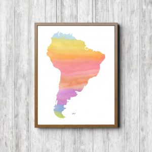 Rainbow South American Continent Printable
