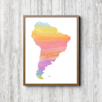 Rainbow South American Continent Printable
