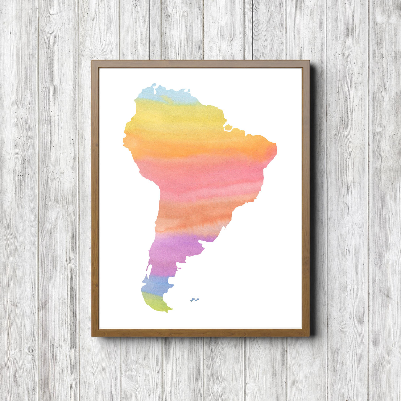 Rainbow South American Continent Printable