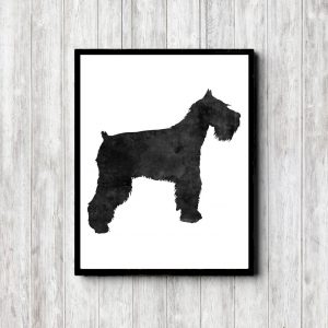 Watercolor Schnauzer Silhouette Printable