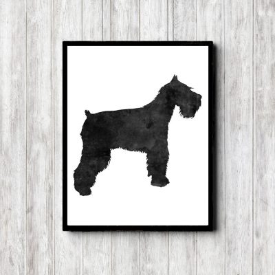 Watercolor Schnauzer Silhouette Printable