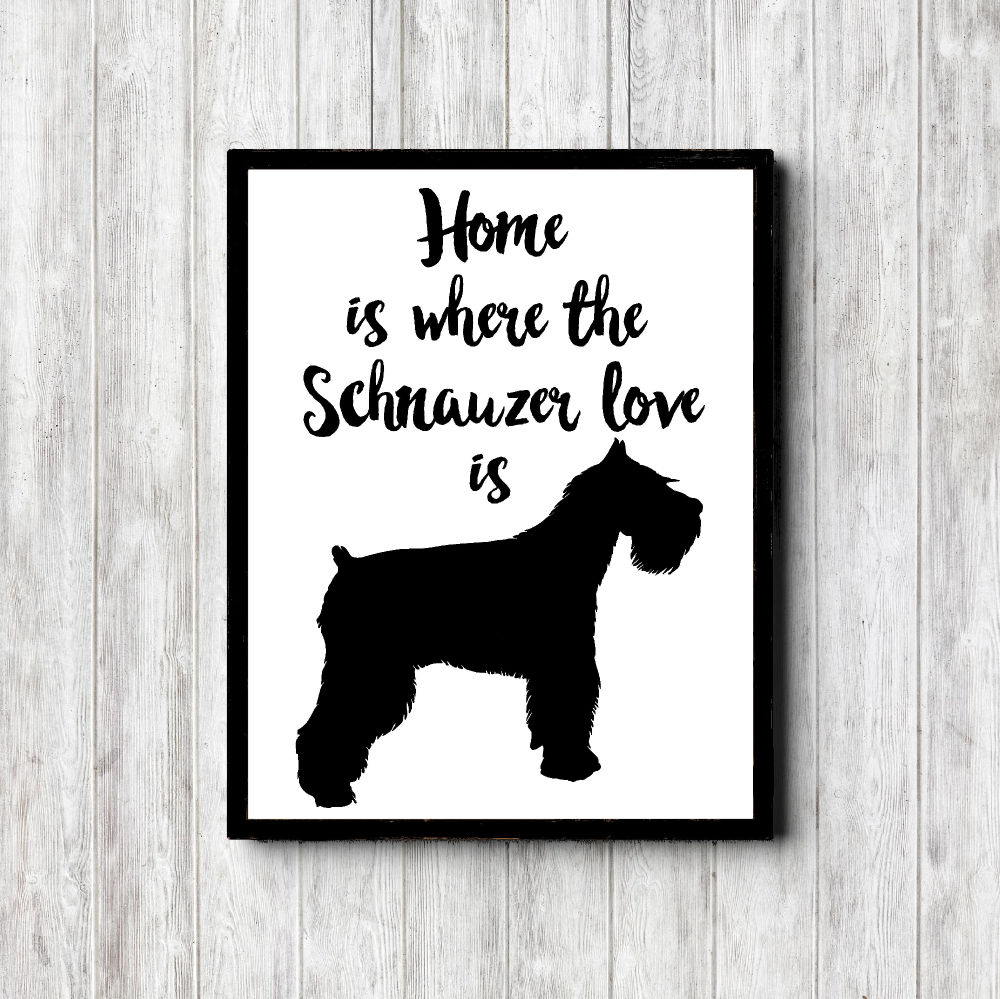 Schnauzer Love Printable Poster