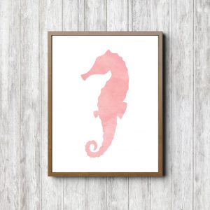 Blush Watercolor Seahorse Printable
