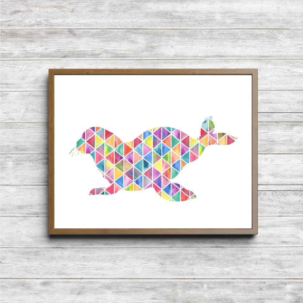 Geometric Watercolor Seal Printable