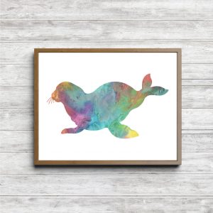 Rainbow Watercolor Seal Printable