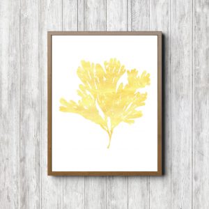 Yellow Watercolor Sea Weed Printable