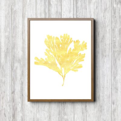 Yellow Watercolor Sea Weed Printable