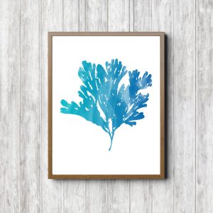 Turquoise Watercolor Ocean Coral Printable