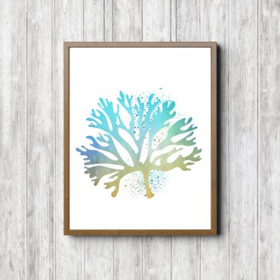 Turquoise & Yellow Sea Coral Printable