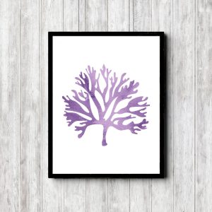 Seaweed Purple Watercolor Printable