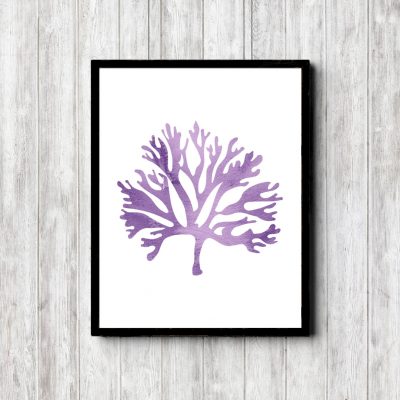 Seaweed Purple Watercolor Printable
