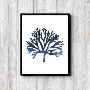 Navy Watercolor Sea Coral Printable