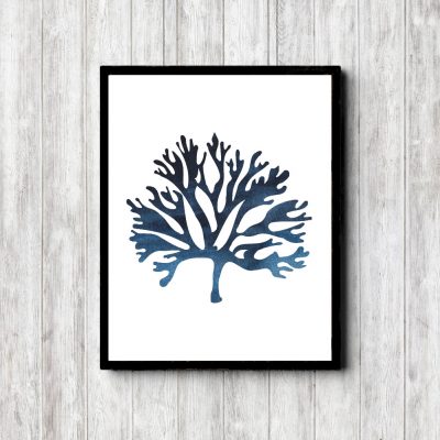 Navy Watercolor Sea Coral Printable