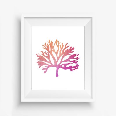 Orange & Pink Watercolor Coral Printable