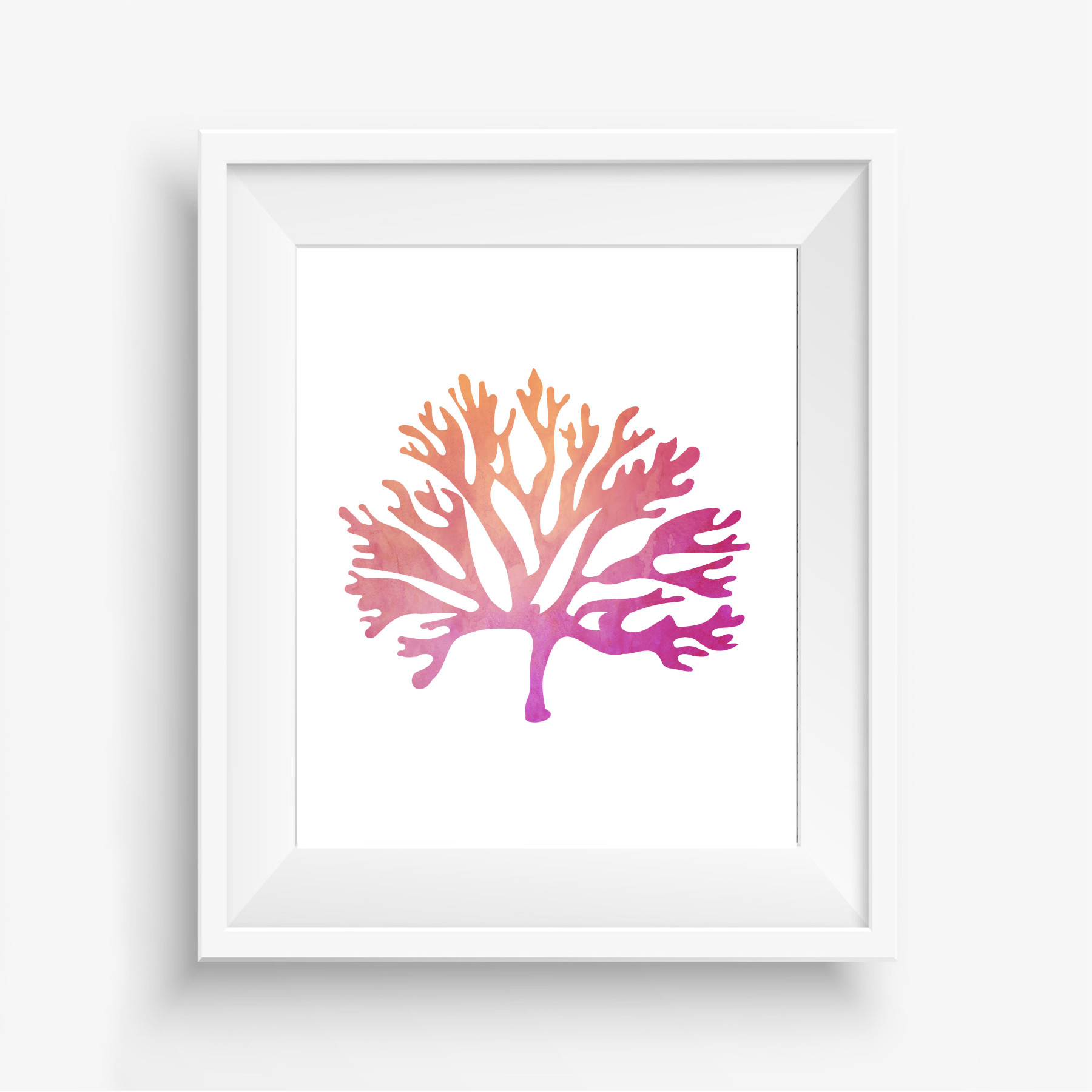 Orange & Pink Watercolor Coral Printable