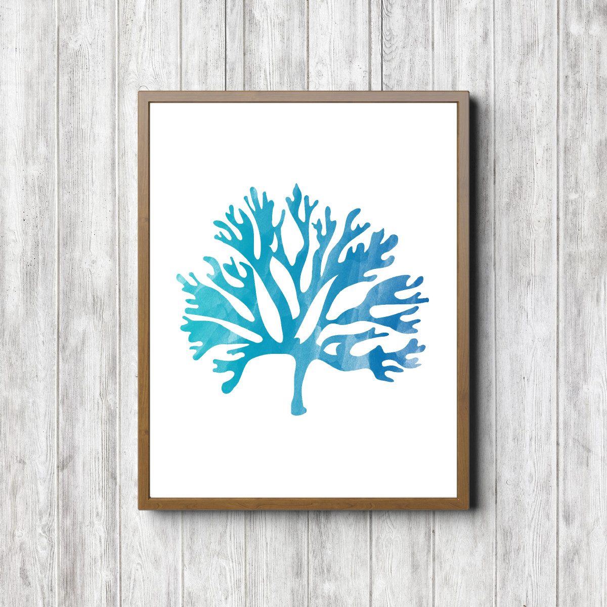 Turquoise Watercolor Marine Coral Printable