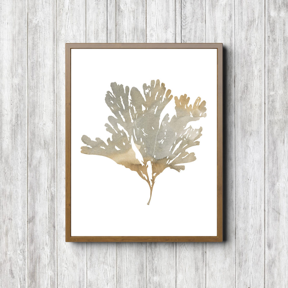 Ocean Plant Beige Watercolor Printable