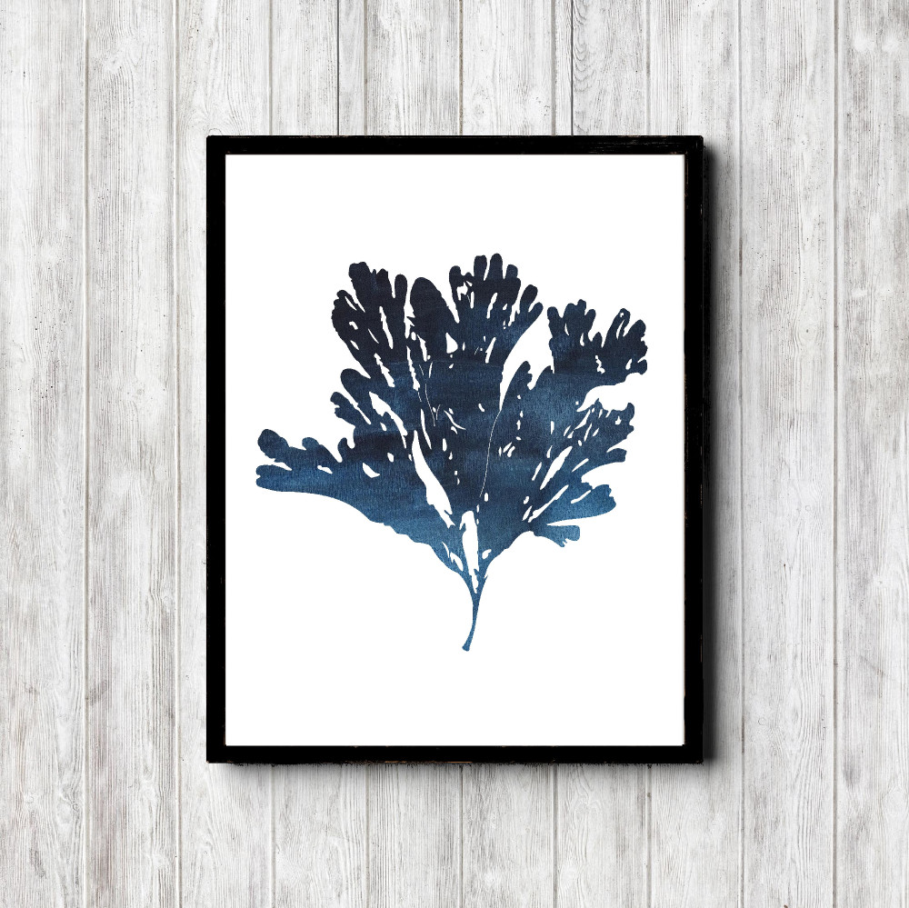 Navy Watercolor Marine Coral Printable