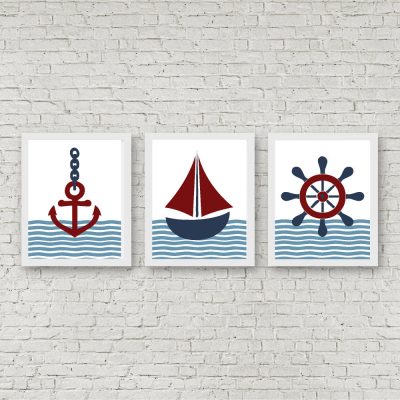 Red & Blue Nautical Printable Set
