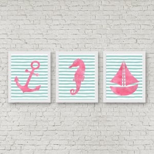 Pink & Mint Nautical Printables