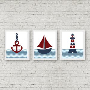 Blue & Red Nautical Printable Set