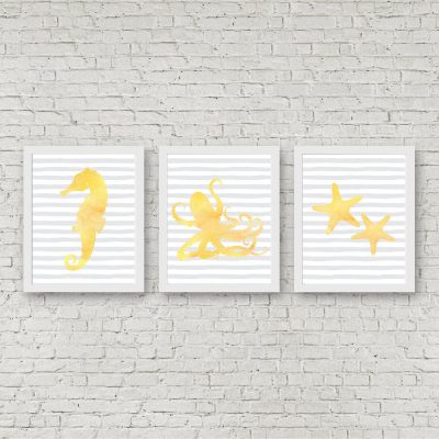 Yellow & Gray Nautical Printable Posters