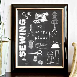 Happy Sewing Chalkboard Printable