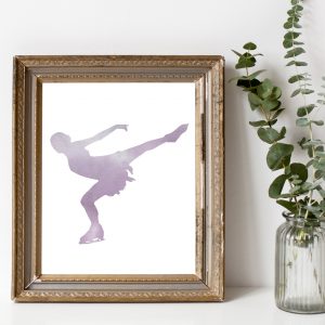 Lavender Watercolor Ice Skater Printable