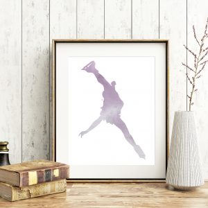 Lavender Watercolor Figure Skater Printable