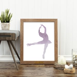 Lilac Watercolor Figure Skater Printable