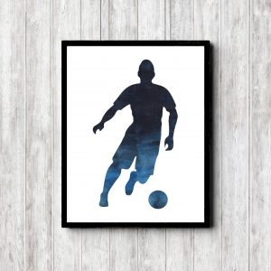 Blue Printable Soccer Player