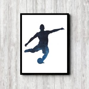 Printable Blue Soccer Player