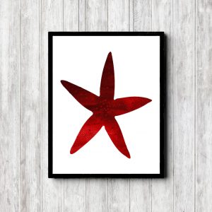 Red Watercolor Printable Sea Turtle